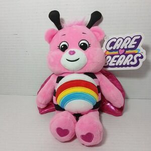 Care Bears Cheer Bear Lady Bug Pink Rainbow Plush Stuffed Animal Toy New
